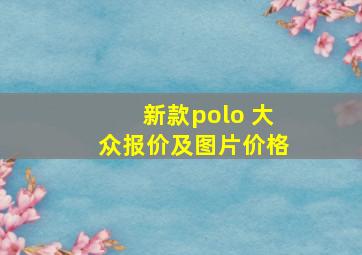 新款polo 大众报价及图片价格